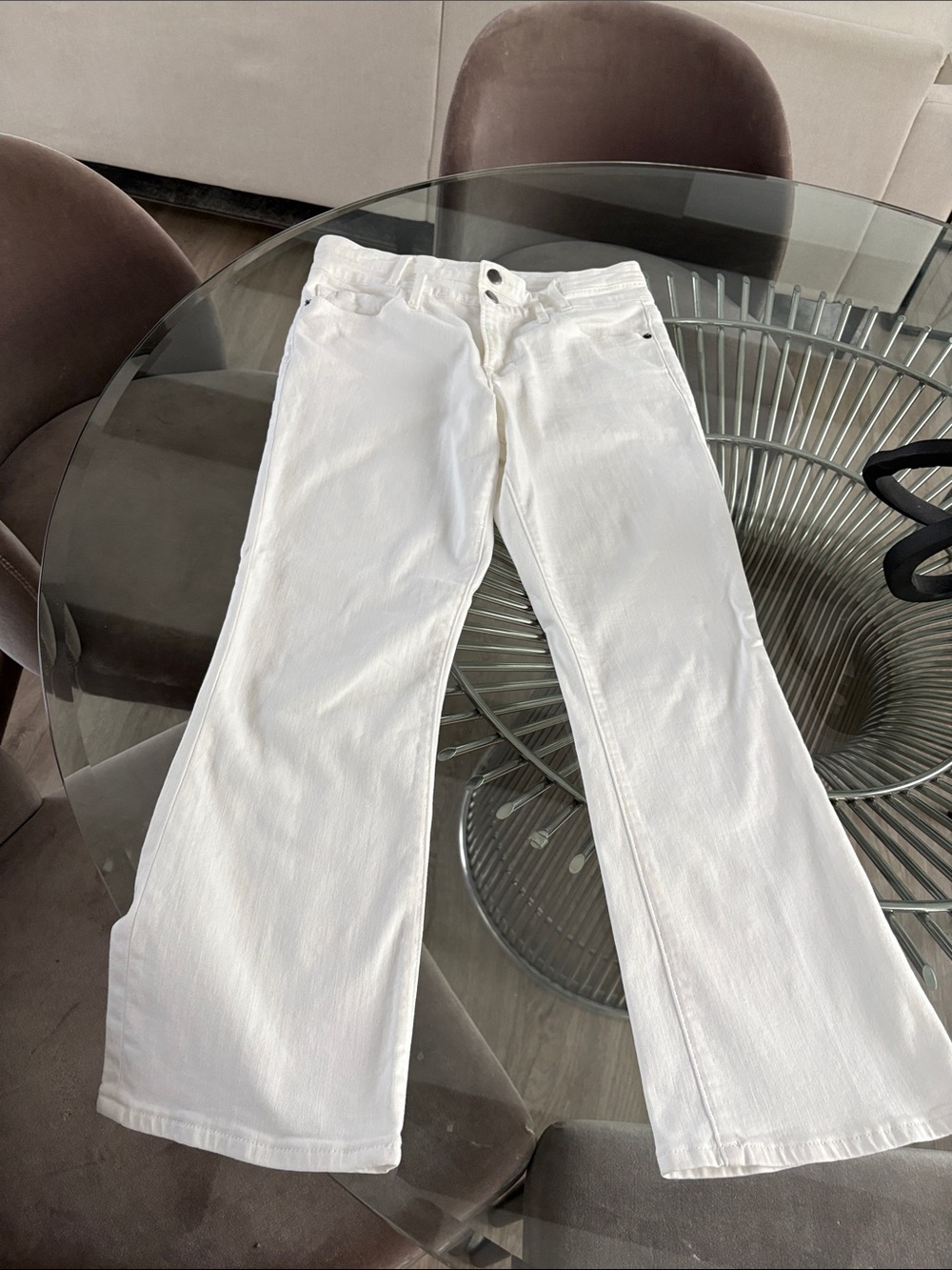 Frame Denim White Le Crop Mini Boot Jeans